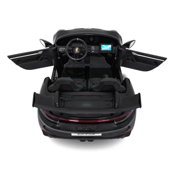 Elektrické autíčko Porsche 911GT3 24V s pohonom 4x4, čierne, Dvojmiestne sedadlo, 2,4 GHz diaľkové ovládanie, USB/AUX Vstup, 200W motory, Odpruženie, Lítiová batéria, LED svetlá vpredu aj vzadu, ORIGINÁL licencia – Obrázok 18