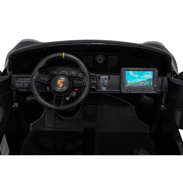 Elektrické autíčko Porsche 911GT3 24V s pohonom 4x4, čierne, Dvojmiestne sedadlo, 2,4 GHz diaľkové ovládanie, USB/AUX Vstup, 200W motory, Odpruženie, Lítiová batéria, LED svetlá vpredu aj vzadu, ORIGINÁL licencia – Obrázok 17