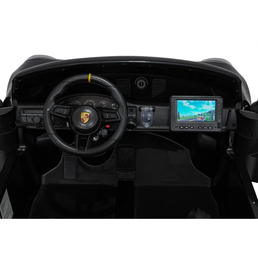 Elektrické autíčko Porsche 911GT3 24V s pohonom 4x4, čierne, Dvojmiestne sedadlo, 2,4 GHz diaľkové ovládanie, USB/AUX Vstup, 200W motory, Odpruženie, Lítiová batéria, LED svetlá vpredu aj vzadu, ORIGINÁL licencia – Obrázok 17