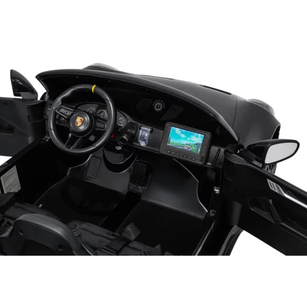 Elektrické autíčko Porsche 911GT3 24V s pohonom 4x4, čierne, Dvojmiestne sedadlo, 2,4 GHz diaľkové ovládanie, USB/AUX Vstup, 200W motory, Odpruženie, Lítiová batéria, LED svetlá vpredu aj vzadu, ORIGINÁL licencia – Obrázok 16