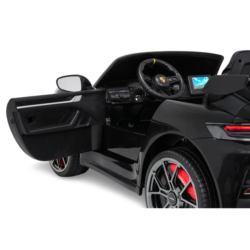 Elektrické autíčko Porsche 911GT3 24V s pohonom 4x4, čierne, Dvojmiestne sedadlo, 2,4 GHz diaľkové ovládanie, USB/AUX Vstup, 200W motory, Odpruženie, Lítiová batéria, LED svetlá vpredu aj vzadu, ORIGINÁL licencia – Obrázok 12
