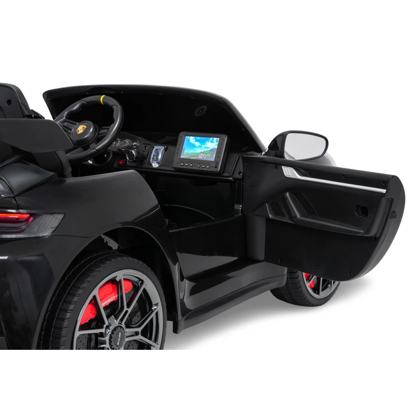 Elektrické autíčko Porsche 911GT3 24V s pohonom 4x4, čierne, Dvojmiestne sedadlo, 2,4 GHz diaľkové ovládanie, USB/AUX Vstup, 200W motory, Odpruženie, Lítiová batéria, LED svetlá vpredu aj vzadu, ORIGINÁL licencia – Obrázok 11