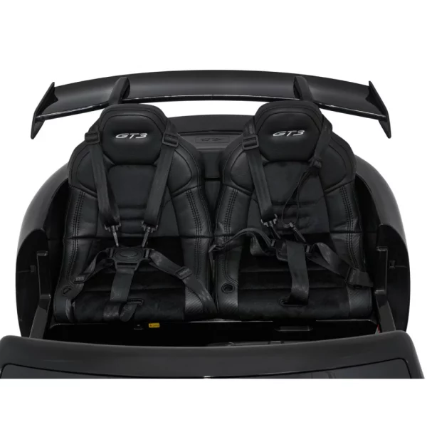 Elektrické autíčko Porsche 911GT3 24V s pohonom 4x4, čierne, Dvojmiestne sedadlo, 2,4 GHz diaľkové ovládanie, USB/AUX Vstup, 200W motory, Odpruženie, Lítiová batéria, LED svetlá vpredu aj vzadu, ORIGINÁL licencia – Obrázok 9