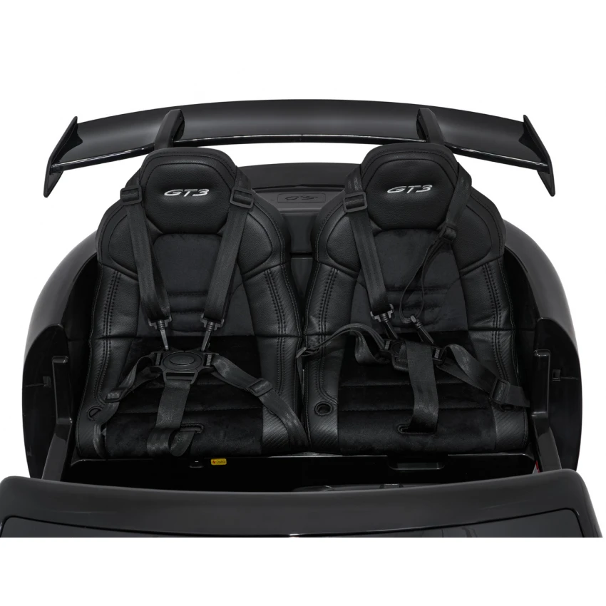 Elektrické autíčko Porsche 911GT3 24V s pohonom 4x4, čierne, Dvojmiestne sedadlo, 2,4 GHz diaľkové ovládanie, USB/AUX Vstup, 200W motory, Odpruženie, Lítiová batéria, LED svetlá vpredu aj vzadu, ORIGINÁL licencia – Obrázok 9