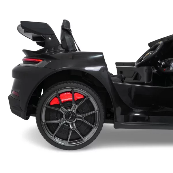 Elektrické autíčko Porsche 911GT3 24V s pohonom 4x4, čierne, Dvojmiestne sedadlo, 2,4 GHz diaľkové ovládanie, USB/AUX Vstup, 200W motory, Odpruženie, Lítiová batéria, LED svetlá vpredu aj vzadu, ORIGINÁL licencia – Obrázok 5