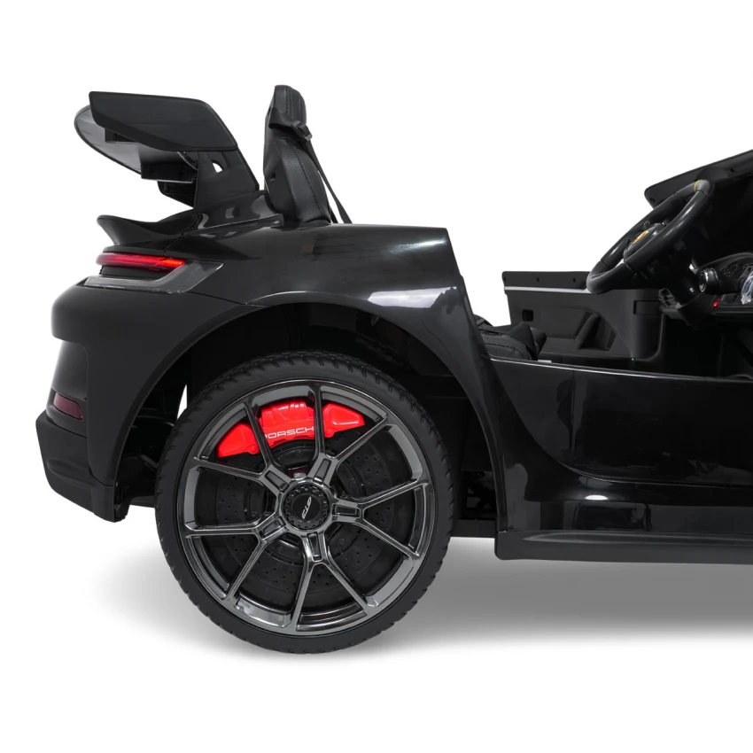 Elektrické autíčko Porsche 911GT3 24V s pohonom 4x4, čierne, Dvojmiestne sedadlo, 2,4 GHz diaľkové ovládanie, USB/AUX Vstup, 200W motory, Odpruženie, Lítiová batéria, LED svetlá vpredu aj vzadu, ORIGINÁL licencia – Obrázok 5