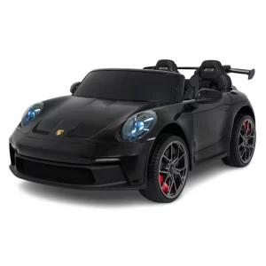 Elektrické autíčko Porsche 911GT3 24V s pohonom 4x4, čierne, Dvojmiestne sedadlo, 2,4 GHz diaľkové ovládanie, USB/AUX Vstup, 200W motory, Odpruženie, Lítiová batéria, LED svetlá vpredu aj vzadu, ORIGINÁL licencia