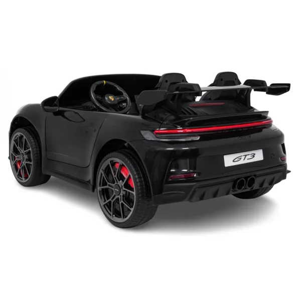 Elektrické autíčko Porsche 911GT3 24V s pohonom 4x4, čierne, Dvojmiestne sedadlo, 2,4 GHz diaľkové ovládanie, USB/AUX Vstup, 200W motory, Odpruženie, Lítiová batéria, LED svetlá vpredu aj vzadu, ORIGINÁL licencia – Obrázok 25