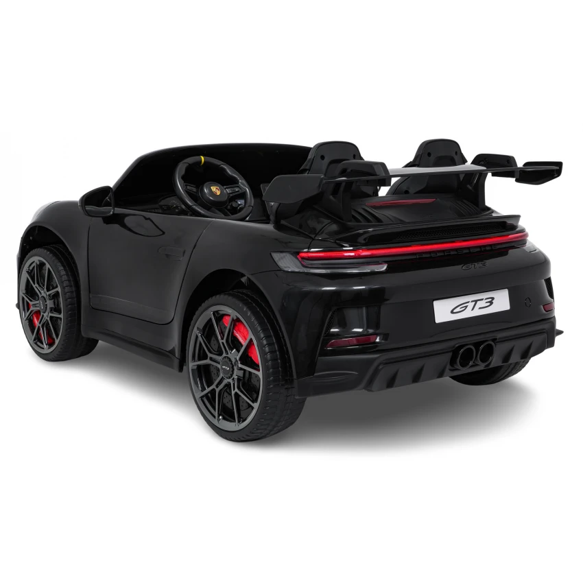 Elektrické autíčko Porsche 911GT3 24V s pohonom 4x4, čierne, Dvojmiestne sedadlo, 2,4 GHz diaľkové ovládanie, USB/AUX Vstup, 200W motory, Odpruženie, Lítiová batéria, LED svetlá vpredu aj vzadu, ORIGINÁL licencia – Obrázok 25