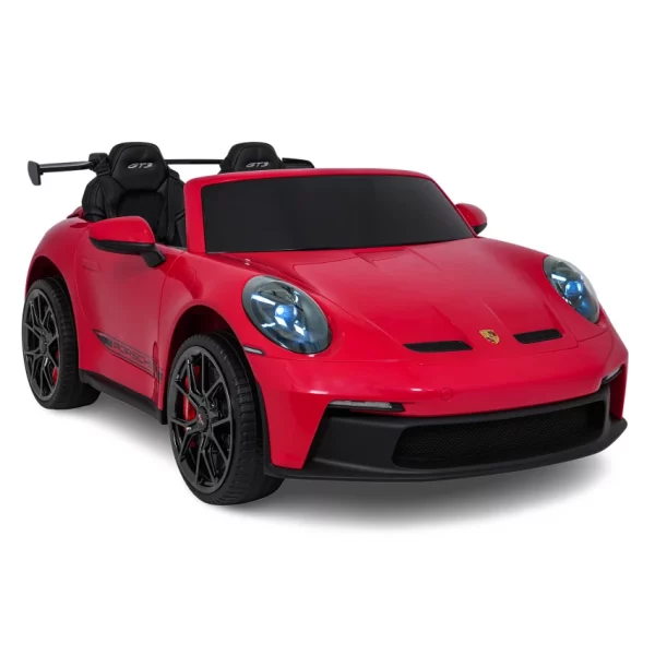 Elektrické autíčko Porsche 911GT3 24V s pohonom 4x4, červené, Dvojmiestne sedadlo, 2,4 GHz diaľkové ovládanie, USB/AUX Vstup, 200W motory, Odpruženie, Lítiová batéria, LED svetlá vpredu aj vzadu, ORIGINÁL licencia – Obrázok 24