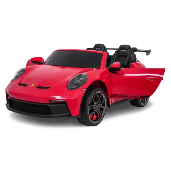Elektrické autíčko Porsche 911GT3 24V s pohonom 4x4, červené, Dvojmiestne sedadlo, 2,4 GHz diaľkové ovládanie, USB/AUX Vstup, 200W motory, Odpruženie, Lítiová batéria, LED svetlá vpredu aj vzadu, ORIGINÁL licencia – Obrázok 15