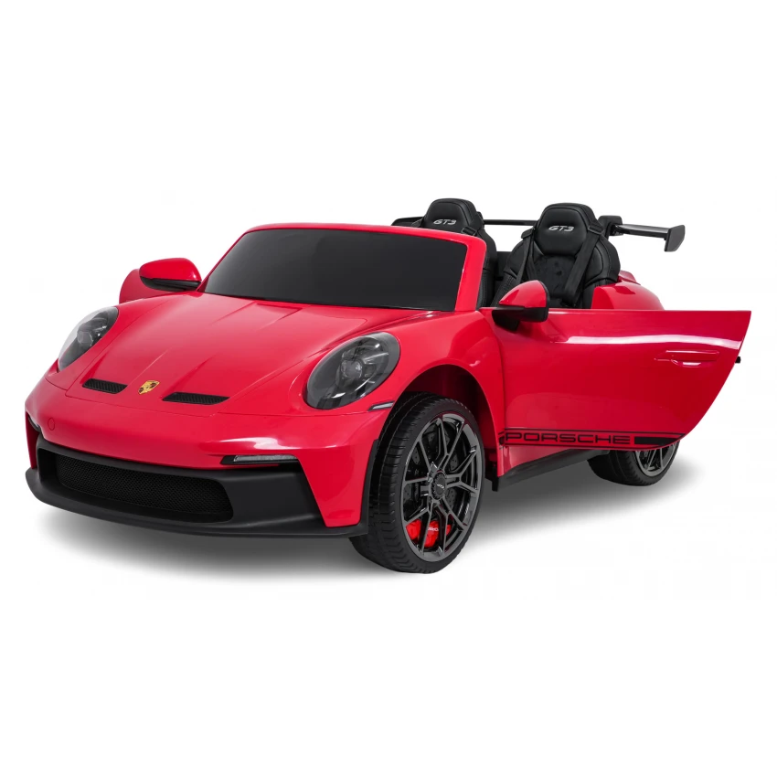 Elektrické autíčko Porsche 911GT3 24V s pohonom 4x4, červené, Dvojmiestne sedadlo, 2,4 GHz diaľkové ovládanie, USB/AUX Vstup, 200W motory, Odpruženie, Lítiová batéria, LED svetlá vpredu aj vzadu, ORIGINÁL licencia – Obrázok 15