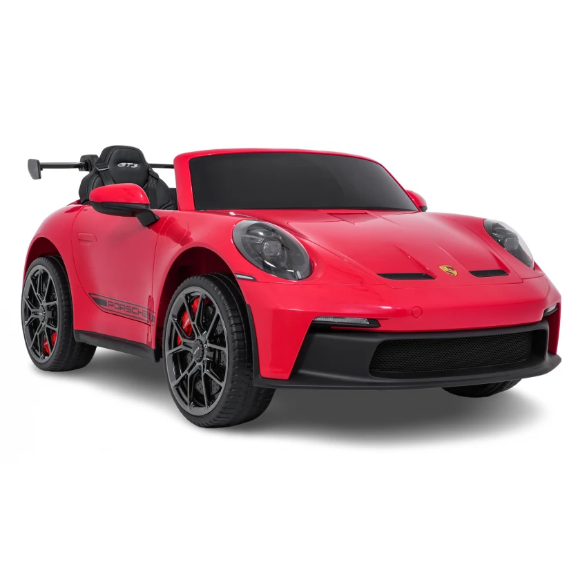 Elektrické autíčko Porsche 911GT3 24V s pohonom 4x4, červené, Dvojmiestne sedadlo, 2,4 GHz diaľkové ovládanie, USB/AUX Vstup, 200W motory, Odpruženie, Lítiová batéria, LED svetlá vpredu aj vzadu, ORIGINÁL licencia – Obrázok 14