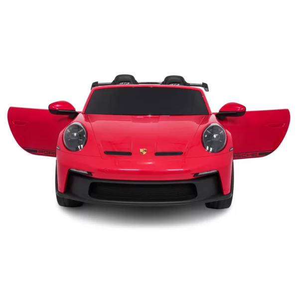 Elektrické autíčko Porsche 911GT3 24V s pohonom 4x4, červené, Dvojmiestne sedadlo, 2,4 GHz diaľkové ovládanie, USB/AUX Vstup, 200W motory, Odpruženie, Lítiová batéria, LED svetlá vpredu aj vzadu, ORIGINÁL licencia – Obrázok 23