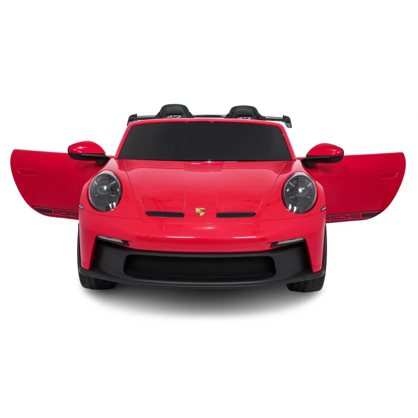 Elektrické autíčko Porsche 911GT3 24V s pohonom 4x4, červené, Dvojmiestne sedadlo, 2,4 GHz diaľkové ovládanie, USB/AUX Vstup, 200W motory, Odpruženie, Lítiová batéria, LED svetlá vpredu aj vzadu, ORIGINÁL licencia – Obrázok 23