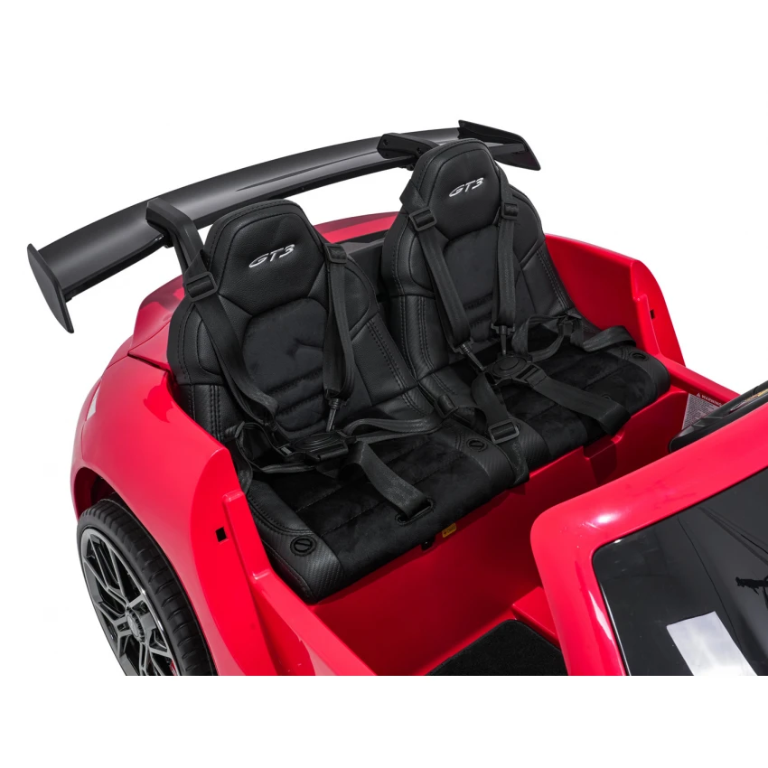 Elektrické autíčko Porsche 911GT3 24V s pohonom 4x4, červené, Dvojmiestne sedadlo, 2,4 GHz diaľkové ovládanie, USB/AUX Vstup, 200W motory, Odpruženie, Lítiová batéria, LED svetlá vpredu aj vzadu, ORIGINÁL licencia – Obrázok 5