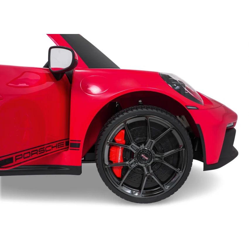 Elektrické autíčko Porsche 911GT3 24V s pohonom 4x4, červené, Dvojmiestne sedadlo, 2,4 GHz diaľkové ovládanie, USB/AUX Vstup, 200W motory, Odpruženie, Lítiová batéria, LED svetlá vpredu aj vzadu, ORIGINÁL licencia – Obrázok 3