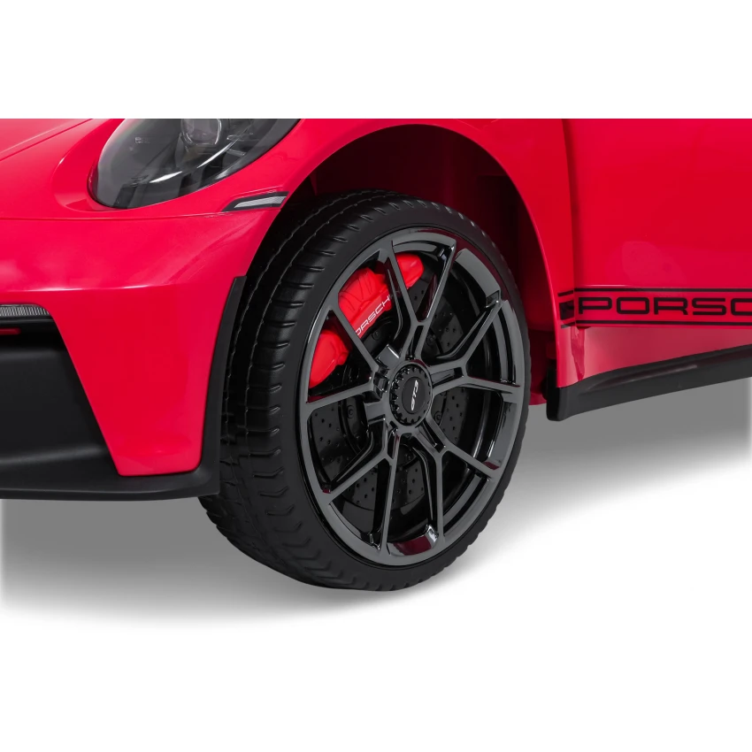 Elektrické autíčko Porsche 911GT3 24V s pohonom 4x4, červené, Dvojmiestne sedadlo, 2,4 GHz diaľkové ovládanie, USB/AUX Vstup, 200W motory, Odpruženie, Lítiová batéria, LED svetlá vpredu aj vzadu, ORIGINÁL licencia – Obrázok 2