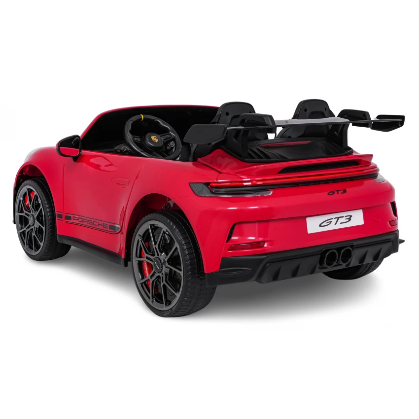 Elektrické autíčko Porsche 911GT3 24V s pohonom 4x4, červené, Dvojmiestne sedadlo, 2,4 GHz diaľkové ovládanie, USB/AUX Vstup, 200W motory, Odpruženie, Lítiová batéria, LED svetlá vpredu aj vzadu, ORIGINÁL licencia – Obrázok 19