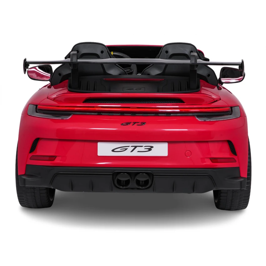 Elektrické autíčko Porsche 911GT3 24V s pohonom 4x4, červené, Dvojmiestne sedadlo, 2,4 GHz diaľkové ovládanie, USB/AUX Vstup, 200W motory, Odpruženie, Lítiová batéria, LED svetlá vpredu aj vzadu, ORIGINÁL licencia – Obrázok 18