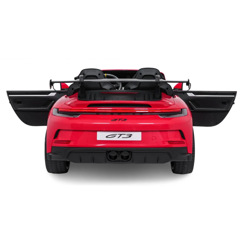 Elektrické autíčko Porsche 911GT3 24V s pohonom 4x4, červené, Dvojmiestne sedadlo, 2,4 GHz diaľkové ovládanie, USB/AUX Vstup, 200W motory, Odpruženie, Lítiová batéria, LED svetlá vpredu aj vzadu, ORIGINÁL licencia – Obrázok 17