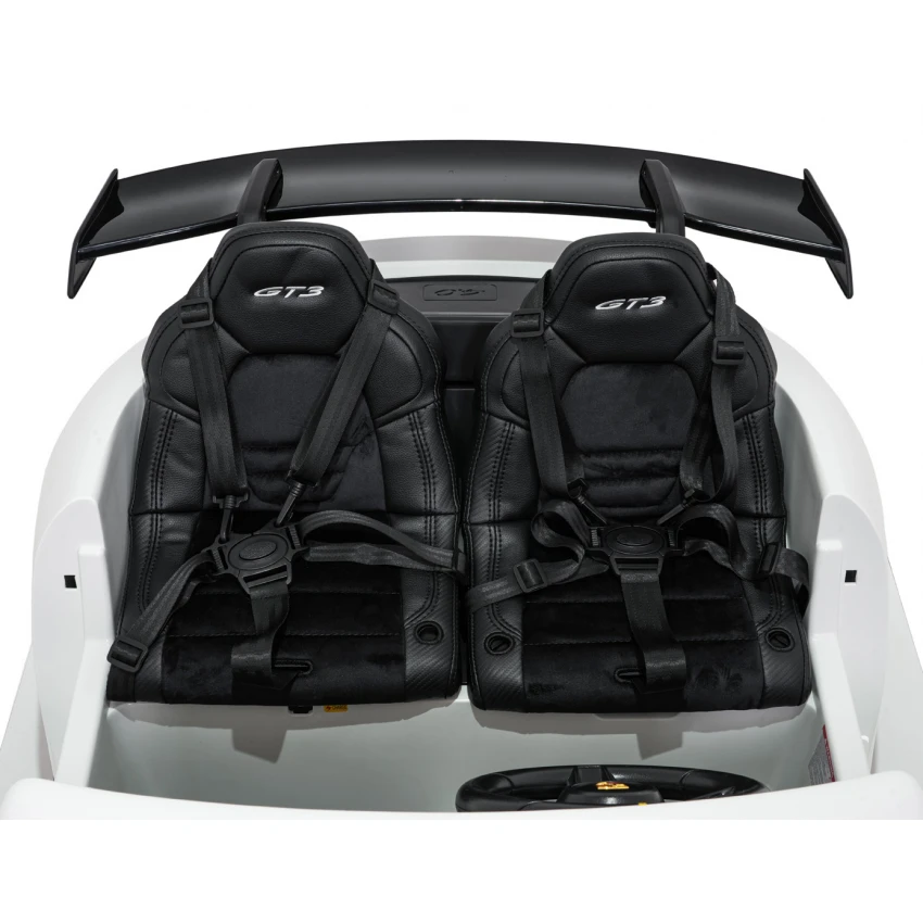Elektrické autíčko Porsche 911GT3 24V s pohonom 4x4, Biele, Dvojmiestne sedadlo, 2,4 GHz diaľkové ovládanie, USB/AUX Vstup, 200W motory, Odpruženie, Lítiová batéria, LED svetlá vpredu aj vzadu, ORIGINÁL licencia (Kópia) (Kópia) – Obrázok 8