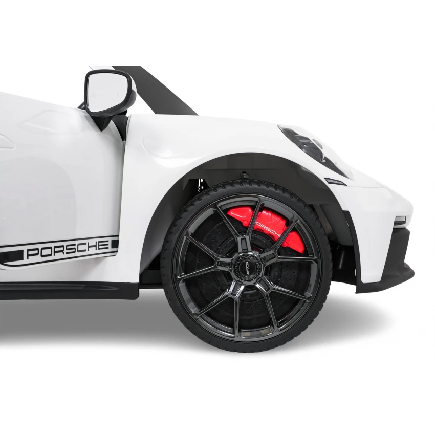 Elektrické autíčko Porsche 911GT3 24V s pohonom 4x4, Biele, Dvojmiestne sedadlo, 2,4 GHz diaľkové ovládanie, USB/AUX Vstup, 200W motory, Odpruženie, Lítiová batéria, LED svetlá vpredu aj vzadu, ORIGINÁL licencia (Kópia) (Kópia) – Obrázok 5