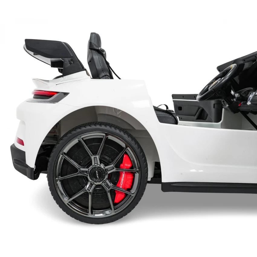 Elektrické autíčko Porsche 911GT3 24V s pohonom 4x4, Biele, Dvojmiestne sedadlo, 2,4 GHz diaľkové ovládanie, USB/AUX Vstup, 200W motory, Odpruženie, Lítiová batéria, LED svetlá vpredu aj vzadu, ORIGINÁL licencia (Kópia) (Kópia) – Obrázok 4
