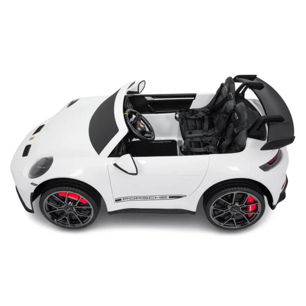 Elektrické autíčko Porsche 911GT3 24V s pohonom 4x4, Biele, Dvojmiestne sedadlo, 2,4 GHz diaľkové ovládanie, USB/AUX Vstup, 200W motory, Odpruženie, Lítiová batéria, LED svetlá vpredu aj vzadu, ORIGINÁL licencia (Kópia) (Kópia) – Obrázok 15