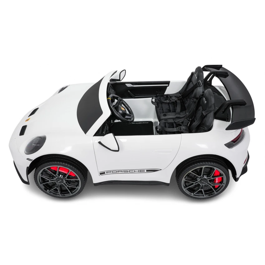 Elektrické autíčko Porsche 911GT3 24V s pohonom 4x4, Biele, Dvojmiestne sedadlo, 2,4 GHz diaľkové ovládanie, USB/AUX Vstup, 200W motory, Odpruženie, Lítiová batéria, LED svetlá vpredu aj vzadu, ORIGINÁL licencia (Kópia) (Kópia) – Obrázok 15