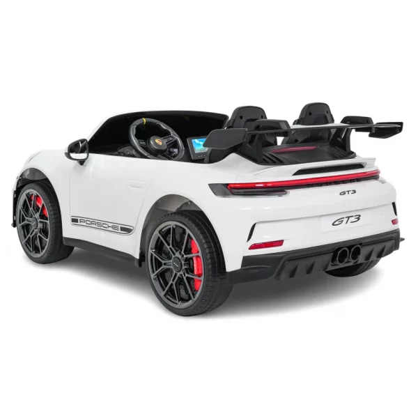 Elektrické autíčko Porsche 911GT3 24V s pohonom 4x4, Biele, Dvojmiestne sedadlo, 2,4 GHz diaľkové ovládanie, USB/AUX Vstup, 200W motory, Odpruženie, Lítiová batéria, LED svetlá vpredu aj vzadu, ORIGINÁL licencia (Kópia) (Kópia) – Obrázok 14
