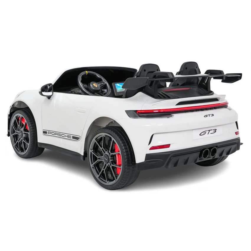 Elektrické autíčko Porsche 911GT3 24V s pohonom 4x4, Biele, Dvojmiestne sedadlo, 2,4 GHz diaľkové ovládanie, USB/AUX Vstup, 200W motory, Odpruženie, Lítiová batéria, LED svetlá vpredu aj vzadu, ORIGINÁL licencia (Kópia) (Kópia) – Obrázok 14