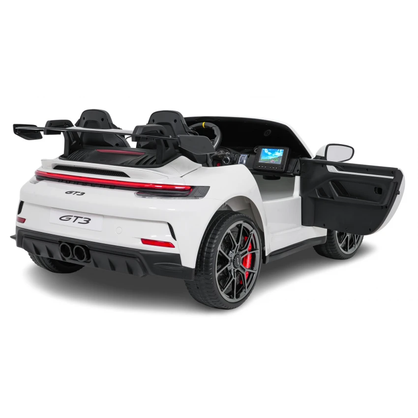 Elektrické autíčko Porsche 911GT3 24V s pohonom 4x4, Biele, Dvojmiestne sedadlo, 2,4 GHz diaľkové ovládanie, USB/AUX Vstup, 200W motory, Odpruženie, Lítiová batéria, LED svetlá vpredu aj vzadu, ORIGINÁL licencia (Kópia) (Kópia) – Obrázok 12
