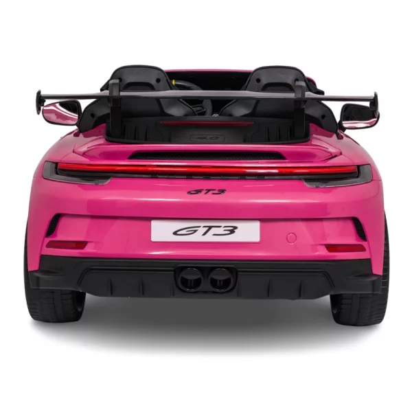 Elektrické autíčko Porsche 911GT3 24V s pohonom 4x4, ružové, Dvojmiestne sedadlo, 2,4 GHz diaľkové ovládanie, USB/AUX Vstup, 200W motory, Odpruženie, Lítiová batéria, LED svetlá vpredu aj vzadu, ORIGINÁL licencia – Obrázok 7