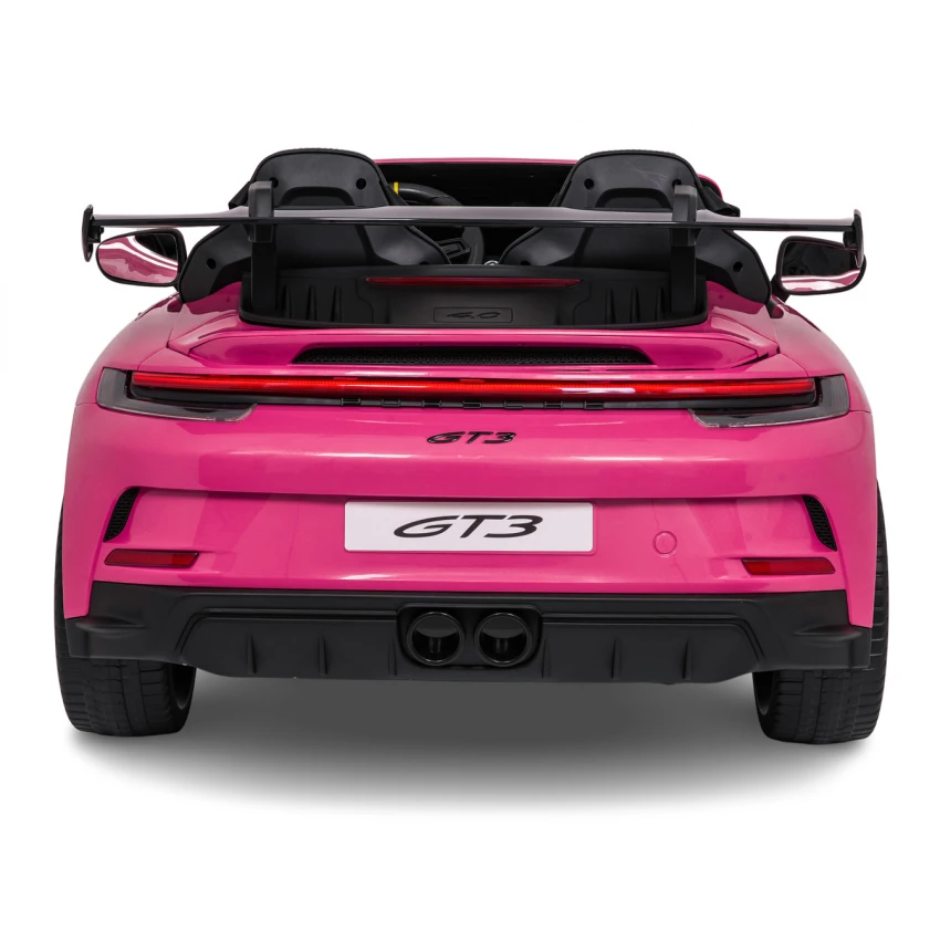 Elektrické autíčko Porsche 911GT3 24V s pohonom 4x4, ružové, Dvojmiestne sedadlo, 2,4 GHz diaľkové ovládanie, USB/AUX Vstup, 200W motory, Odpruženie, Lítiová batéria, LED svetlá vpredu aj vzadu, ORIGINÁL licencia – Obrázok 7