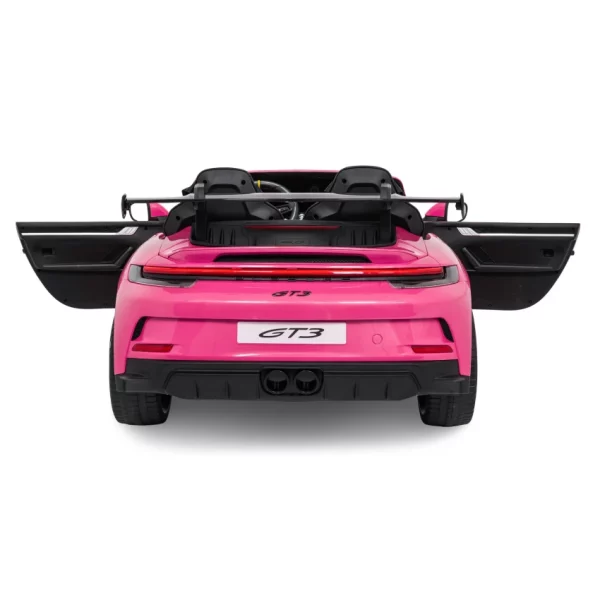 Elektrické autíčko Porsche 911GT3 24V s pohonom 4x4, ružové, Dvojmiestne sedadlo, 2,4 GHz diaľkové ovládanie, USB/AUX Vstup, 200W motory, Odpruženie, Lítiová batéria, LED svetlá vpredu aj vzadu, ORIGINÁL licencia – Obrázok 6