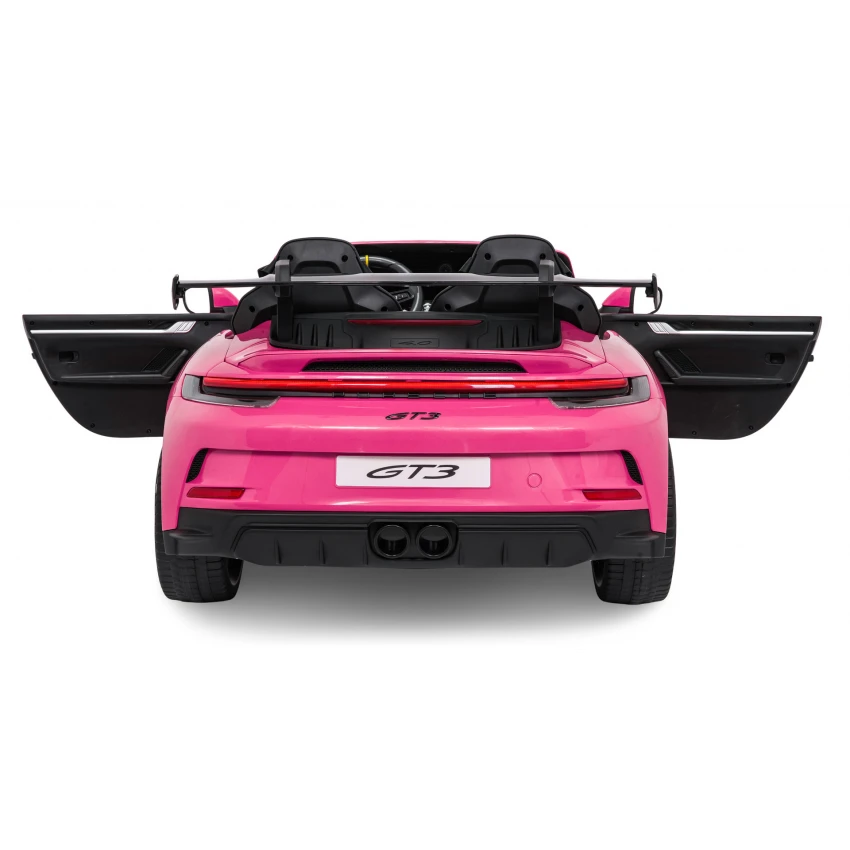 Elektrické autíčko Porsche 911GT3 24V s pohonom 4x4, ružové, Dvojmiestne sedadlo, 2,4 GHz diaľkové ovládanie, USB/AUX Vstup, 200W motory, Odpruženie, Lítiová batéria, LED svetlá vpredu aj vzadu, ORIGINÁL licencia – Obrázok 6