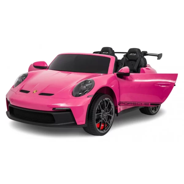 Elektrické autíčko Porsche 911GT3 24V s pohonom 4x4, ružové, Dvojmiestne sedadlo, 2,4 GHz diaľkové ovládanie, USB/AUX Vstup, 200W motory, Odpruženie, Lítiová batéria, LED svetlá vpredu aj vzadu, ORIGINÁL licencia – Obrázok 2
