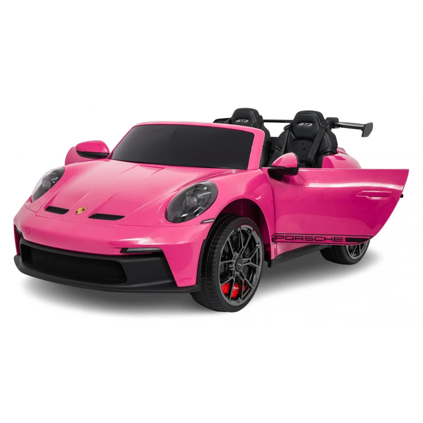 Elektrické autíčko Porsche 911GT3 24V s pohonom 4x4, ružové, Dvojmiestne sedadlo, 2,4 GHz diaľkové ovládanie, USB/AUX Vstup, 200W motory, Odpruženie, Lítiová batéria, LED svetlá vpredu aj vzadu, ORIGINÁL licencia – Obrázok 2