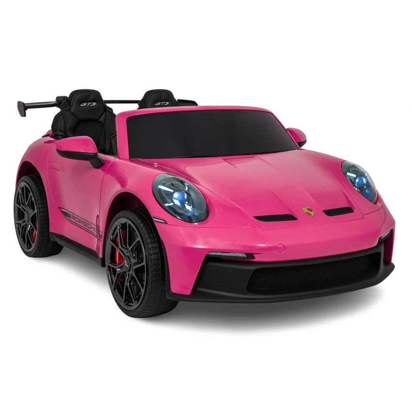 Elektrické autíčko Porsche 911GT3 24V s pohonom 4x4, ružové, Dvojmiestne sedadlo, 2,4 GHz diaľkové ovládanie, USB/AUX Vstup, 200W motory, Odpruženie, Lítiová batéria, LED svetlá vpredu aj vzadu, ORIGINÁL licencia – Obrázok 11