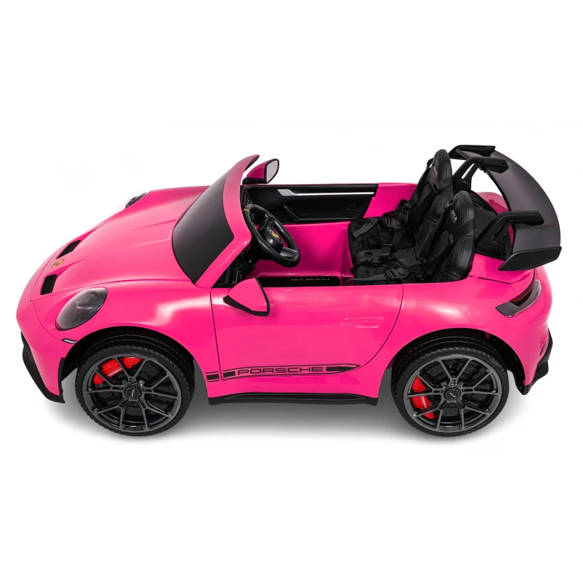 Elektrické autíčko Porsche 911GT3 24V s pohonom 4x4, ružové, Dvojmiestne sedadlo, 2,4 GHz diaľkové ovládanie, USB/AUX Vstup, 200W motory, Odpruženie, Lítiová batéria, LED svetlá vpredu aj vzadu, ORIGINÁL licencia – Obrázok 9