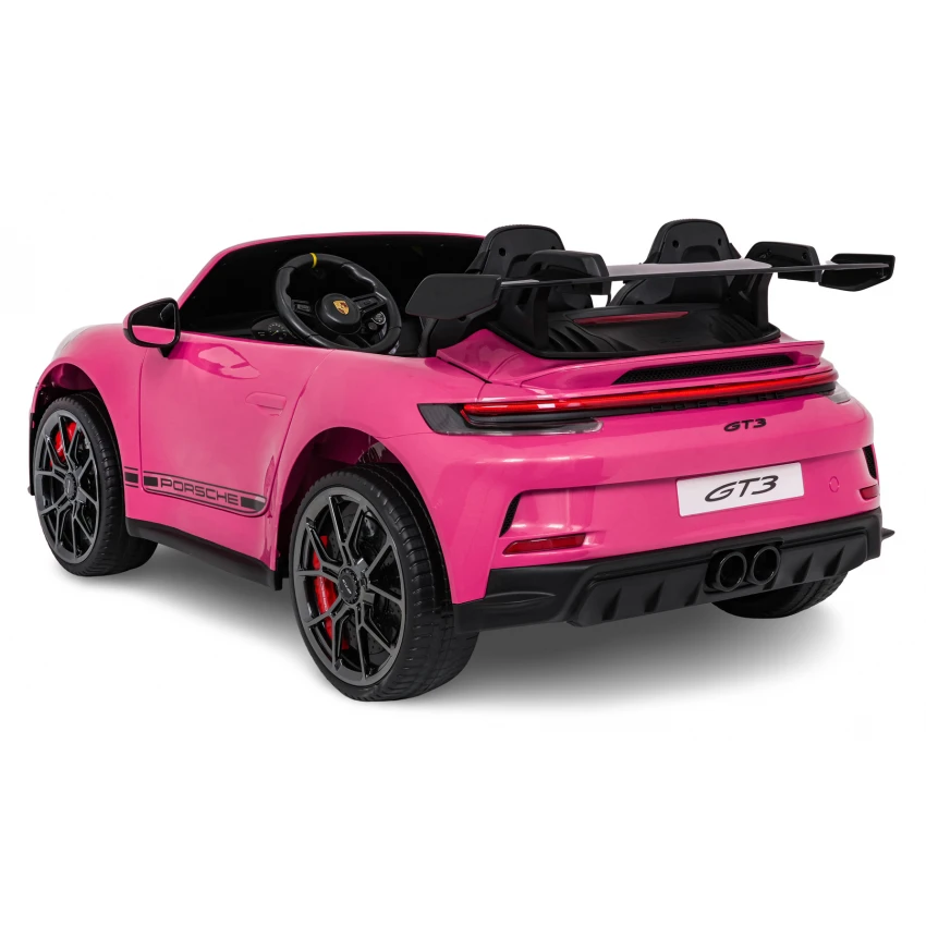 Elektrické autíčko Porsche 911GT3 24V s pohonom 4x4, ružové, Dvojmiestne sedadlo, 2,4 GHz diaľkové ovládanie, USB/AUX Vstup, 200W motory, Odpruženie, Lítiová batéria, LED svetlá vpredu aj vzadu, ORIGINÁL licencia – Obrázok 8
