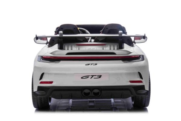 Elektrické autíčko Porsche 911GT3 24V s pohonom 4x4, Biele, Dvojmiestne sedadlo, 2,4 GHz diaľkové ovládanie, USB/AUX Vstup, 200W motory, Odpruženie, Lítiová batéria, LED svetlá vpredu aj vzadu, ORIGINÁL licencia – Obrázok 21
