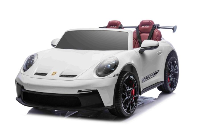 Elektrické autíčko Porsche 911GT3 24V s pohonom 4x4, Biele, Dvojmiestne sedadlo, 2,4 GHz diaľkové ovládanie, USB/AUX Vstup, 200W motory, Odpruženie, Lítiová batéria, LED svetlá vpredu aj vzadu, ORIGINÁL licencia