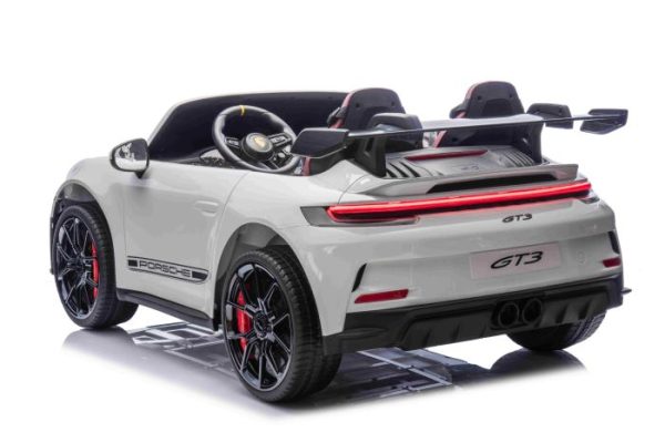 Elektrické autíčko Porsche 911GT3 24V s pohonom 4x4, Biele, Dvojmiestne sedadlo, 2,4 GHz diaľkové ovládanie, USB/AUX Vstup, 200W motory, Odpruženie, Lítiová batéria, LED svetlá vpredu aj vzadu, ORIGINÁL licencia – Obrázok 18