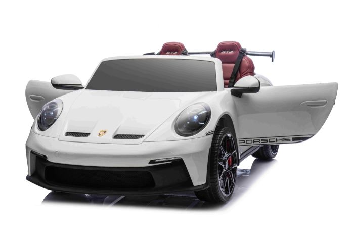 Elektrické autíčko Porsche 911GT3 24V s pohonom 4x4, Biele, Dvojmiestne sedadlo, 2,4 GHz diaľkové ovládanie, USB/AUX Vstup, 200W motory, Odpruženie, Lítiová batéria, LED svetlá vpredu aj vzadu, ORIGINÁL licencia – Obrázok 14