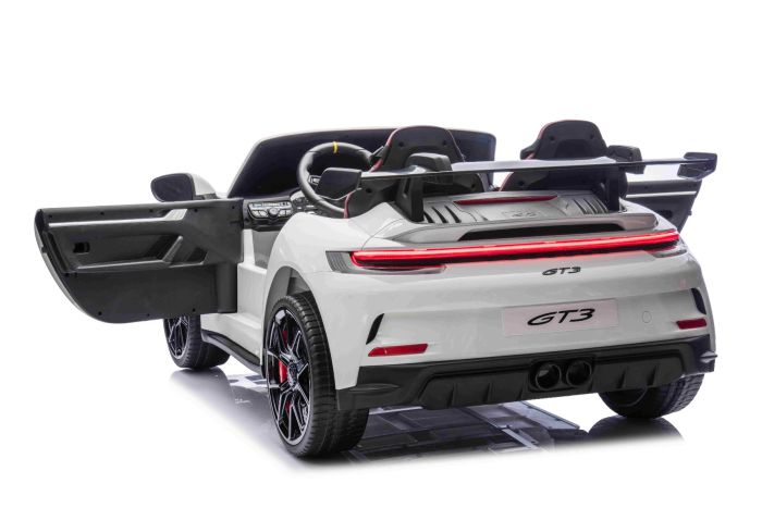 Elektrické autíčko Porsche 911GT3 24V s pohonom 4x4, Biele, Dvojmiestne sedadlo, 2,4 GHz diaľkové ovládanie, USB/AUX Vstup, 200W motory, Odpruženie, Lítiová batéria, LED svetlá vpredu aj vzadu, ORIGINÁL licencia – Obrázok 13