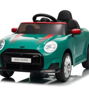 Elektrické autíčko BMW Mini Cooper 12V, zelené, USB Vstup s Bluetooth pripojením na MP3 Prehrávači, 2,4 GHz diaľkové ovládanie, 2 x 25W Motor, Lítiová batéria, LED svetlá, ORIGINAL licencia (Kópia)