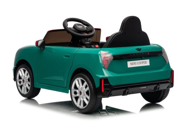Elektrické autíčko BMW Mini Cooper 12V, zelené, USB Vstup s Bluetooth pripojením na MP3 Prehrávači, 2,4 GHz diaľkové ovládanie, 2 x 25W Motor, Lítiová batéria, LED svetlá, ORIGINAL licencia (Kópia) – Obrázok 36