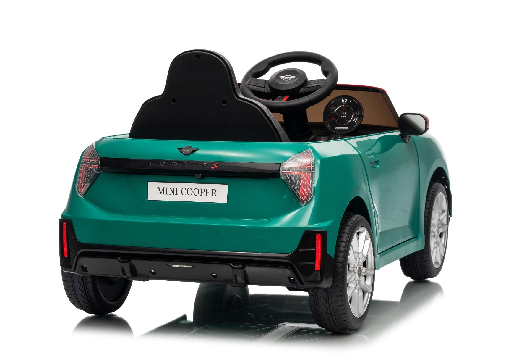 Elektrické autíčko BMW Mini Cooper 12V, zelené, USB Vstup s Bluetooth pripojením na MP3 Prehrávači, 2,4 GHz diaľkové ovládanie, 2 x 25W Motor, Lítiová batéria, LED svetlá, ORIGINAL licencia (Kópia) – Obrázok 33